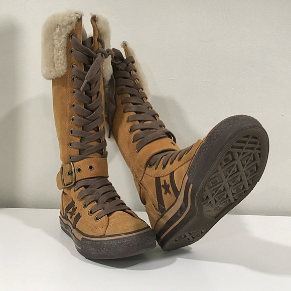 brown knee high converse